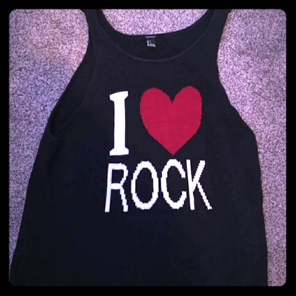 I ❤ rock woven tank top